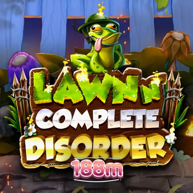 Giao diện trò chơi slot Lawn N’ Complete Disorder với các biểu tượng rau củ kỳ quái
